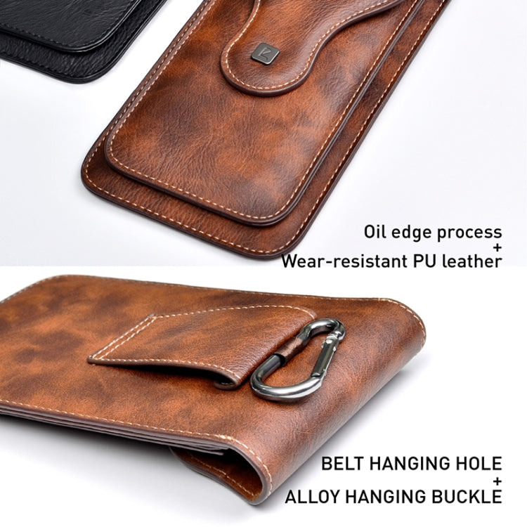 Outdoor Mountaineering Double-layer Phone Hanging Pocket for 6.5 inch Phone(Wine Red) - More iPhone Cases by buy2fix | Online Shopping UK | buy2fix