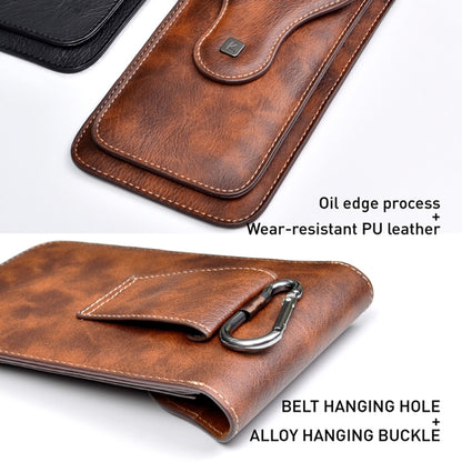 Outdoor Mountaineering Double-layer Phone Hanging Pocket for 6.5 inch Phone(Wine Red) - More iPhone Cases by buy2fix | Online Shopping UK | buy2fix