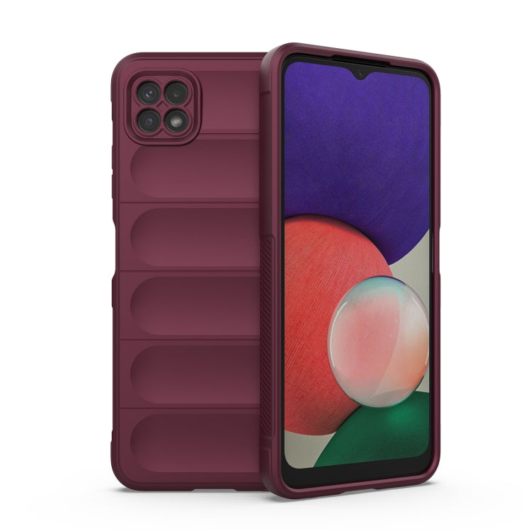 For Samsung Galaxy A22 5G Magic Shield TPU + Flannel Phone Case(Wine Red) by buy2fix