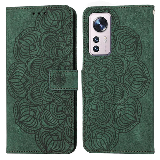 For Xiaomi 12 Lite Mandala Embossed Flip Leather Phone Case(Green)