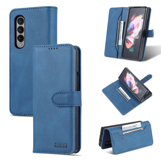 For Samsung Galaxy Z Fold4 AZNS Dream II Skin Feel PU+TPU Horizontal Flip PU Phone Case(Blue)