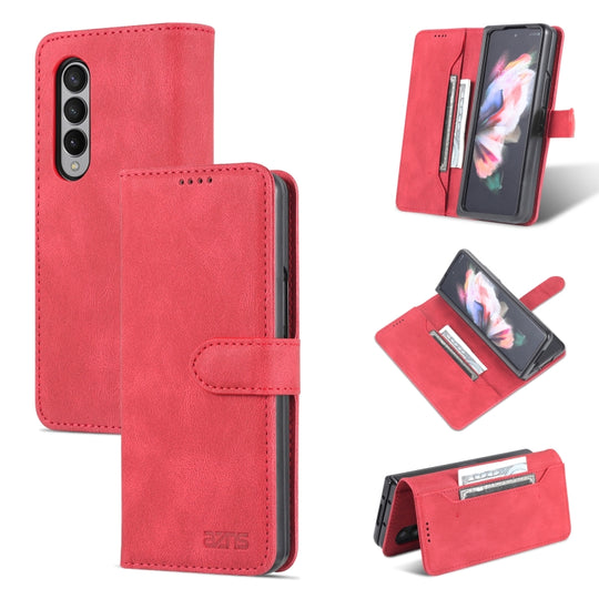 For Samsung Galaxy Z Fold4 AZNS Dream II Skin Feel PU+TPU Horizontal Flip PU Phone Case(Red)