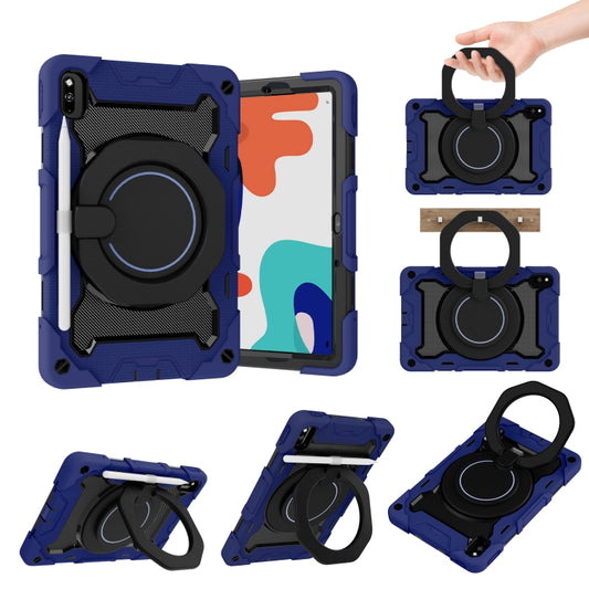 For Huawei MatePad 10.4 Armor Contrast Color Silicone + PC Tablet Case(Navy Blue) - Huawei by buy2fix | Online Shopping UK | buy2fix