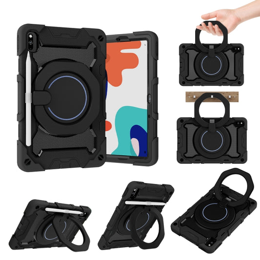 For Huawei MatePad 10.4 Armor Contrast Color Silicone + PC Tablet Case(Black) - Huawei by buy2fix | Online Shopping UK | buy2fix