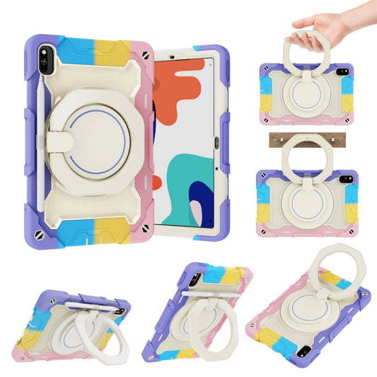 For Huawei MatePad 10.4 Armor Contrast Color Silicone + PC Tablet Case(Colorful Pink) - Huawei by buy2fix | Online Shopping UK | buy2fix