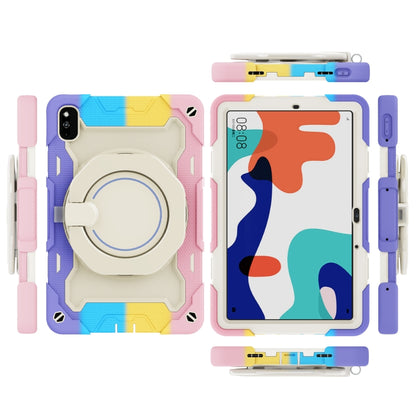 For Huawei MatePad 10.4 Armor Contrast Color Silicone + PC Tablet Case(Colorful Pink) - Huawei by buy2fix | Online Shopping UK | buy2fix