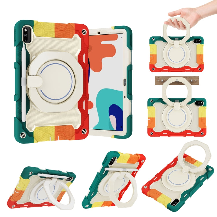 For Huawei MatePad 10.4 Armor Contrast Color Silicone + PC Tablet Case(Colorful Red) - Huawei by buy2fix | Online Shopping UK | buy2fix