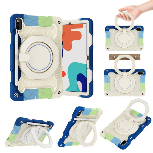 For Honor V6/Tablet V7 Armor Contrast Color Silicone + PC Tablet Case(Colorful Blue) - Honor by buy2fix | Online Shopping UK | buy2fix