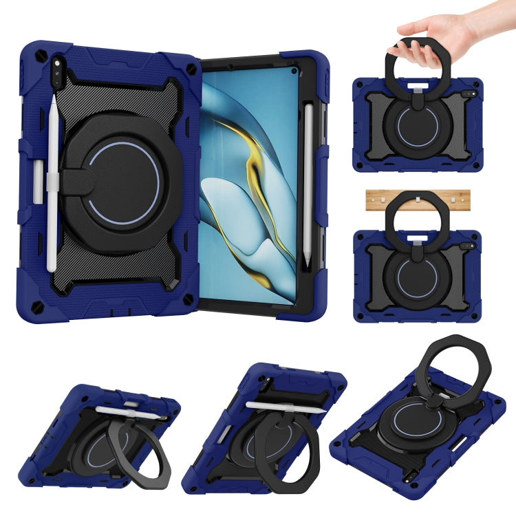 For Huawei Matepad Pro 10.8 Armor Contrast Color Silicone + PC Tablet Case(Navy Blue) - Huawei by buy2fix | Online Shopping UK | buy2fix