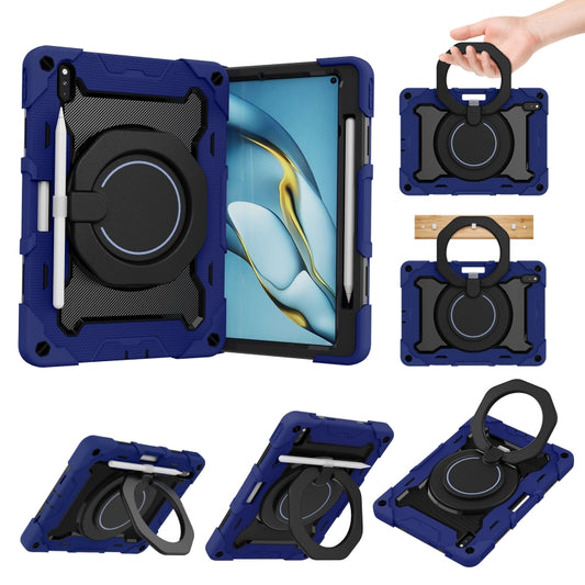 For Huawei Matepad Pro 10.8 Armor Contrast Color Silicone + PC Tablet Case(Navy Blue) - Huawei by buy2fix | Online Shopping UK | buy2fix