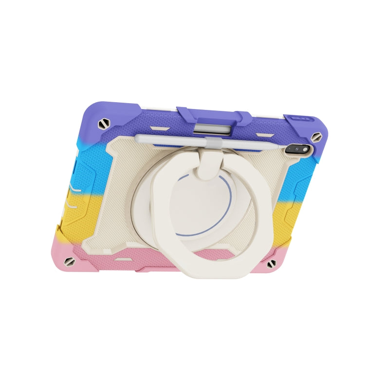 For Huawei Matepad Pro 10.8 Armor Contrast Color Silicone + PC Tablet Case(Colorful Pink) - Huawei by buy2fix | Online Shopping UK | buy2fix