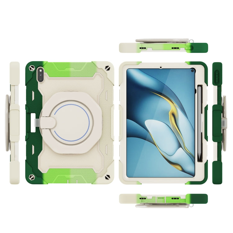 For Huawei Matepad Pro 10.8 Armor Contrast Color Silicone + PC Tablet Case(Colorful Green) - Huawei by buy2fix | Online Shopping UK | buy2fix