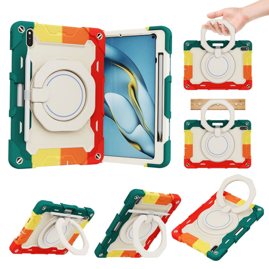 For Huawei Matepad Pro 10.8 Armor Contrast Color Silicone + PC Tablet Case(Colorful Red) - Huawei by buy2fix | Online Shopping UK | buy2fix