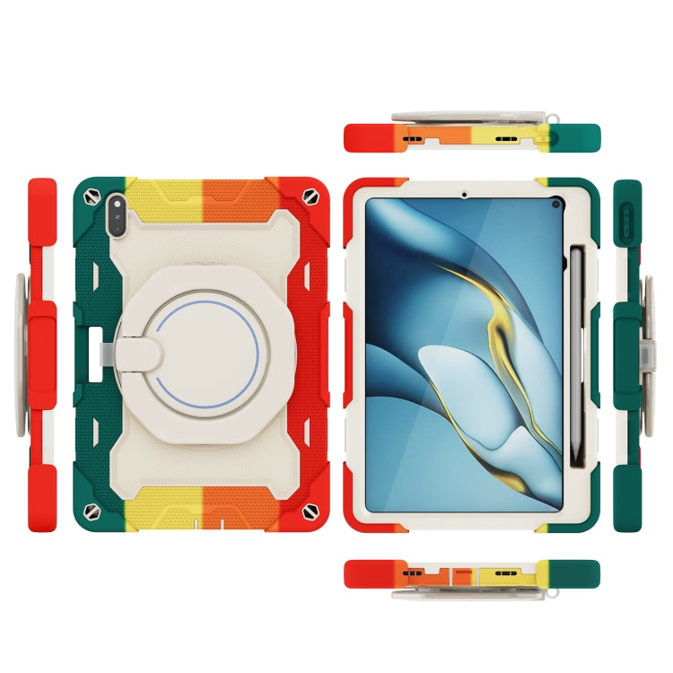 For Huawei Matepad Pro 10.8 Armor Contrast Color Silicone + PC Tablet Case(Colorful Red) - Huawei by buy2fix | Online Shopping UK | buy2fix