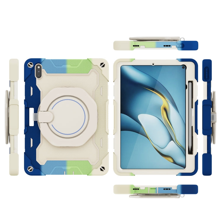 For Huawei Matepad Pro 10.8 Armor Contrast Color Silicone + PC Tablet Case(Colorful Blue) - Huawei by buy2fix | Online Shopping UK | buy2fix