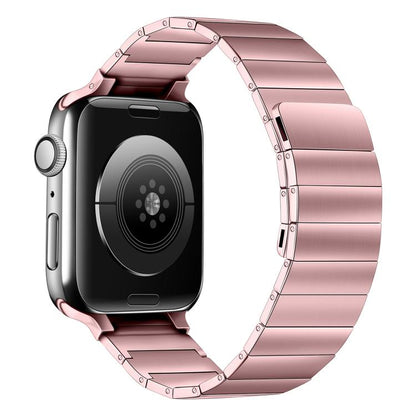 Magnetic Steel Watch Band For Apple Watch Ultra 49mm&Watch Ultra 2 49mm / Series 9&8&7 45mm / SE 3&SE 2&6&SE&5&4 44mm / 3&2&1 42mm(Rose Pink) by buy2fix