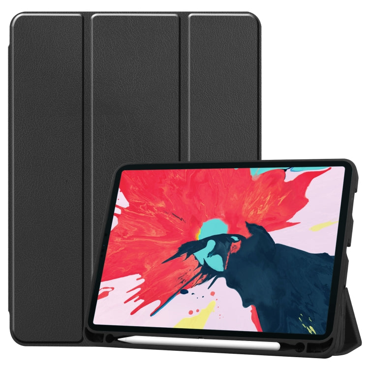 For iPad Pro 11 inch 2020 Custer Pattern TPU Smart Tablet Holster with Sleep Function & Tri-Fold Bracket & Pen Slot(Black) - iPad Pro 11 (2020) Cases by buy2fix | Online Shopping UK | buy2fix