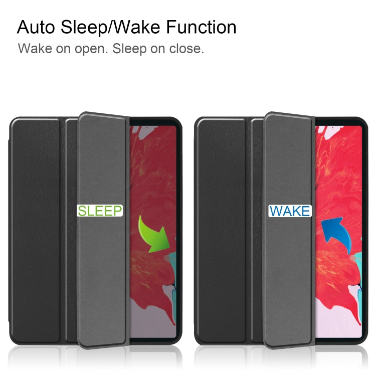 For iPad Pro 11 inch 2020 Custer Pattern TPU Smart Tablet Holster with Sleep Function & Tri-Fold Bracket & Pen Slot(Black) - iPad Pro 11 (2020) Cases by buy2fix | Online Shopping UK | buy2fix