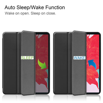 For iPad Pro 11 inch 2020 Custer Pattern TPU Smart Tablet Holster with Sleep Function & Tri-Fold Bracket & Pen Slot(Black) - iPad Pro 11 (2020) Cases by buy2fix | Online Shopping UK | buy2fix