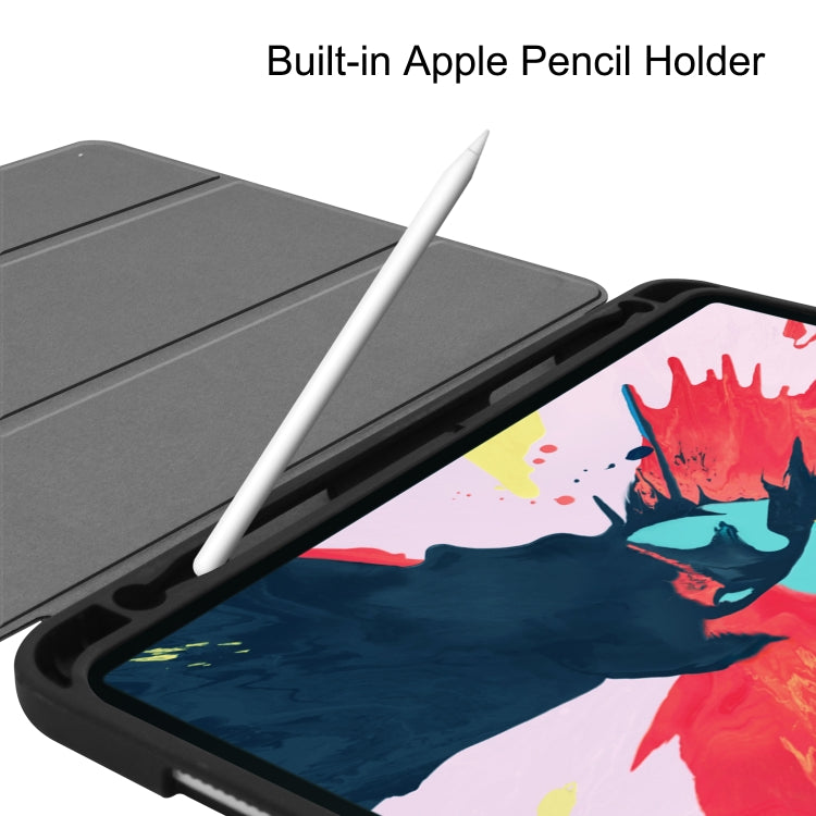 For iPad Pro 11 inch 2020 Custer Pattern TPU Smart Tablet Holster with Sleep Function & Tri-Fold Bracket & Pen Slot(Black) - iPad Pro 11 (2020) Cases by buy2fix | Online Shopping UK | buy2fix