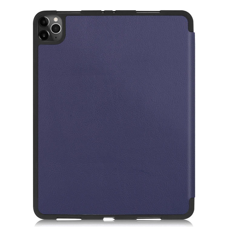 For iPad Pro 11 inch 2020 Custer Pattern TPU Smart Tablet Holster with Sleep Function & Tri-Fold Bracket & Pen Slot(Blue) - iPad Pro 11 (2020) Cases by buy2fix | Online Shopping UK | buy2fix
