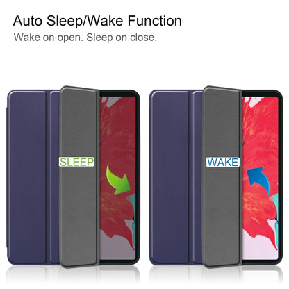 For iPad Pro 11 inch 2020 Custer Pattern TPU Smart Tablet Holster with Sleep Function & Tri-Fold Bracket & Pen Slot(Blue) - iPad Pro 11 (2020) Cases by buy2fix | Online Shopping UK | buy2fix