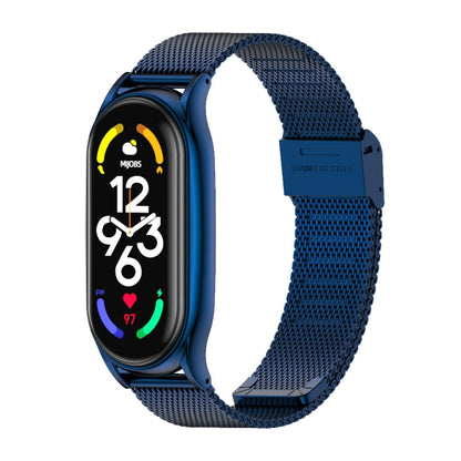 For Xiaomi Mi Band 7 / 7 NFC MIJOBS Milan Buckle Plus Stainless Steel Watch Band(Blue) - Watch Bands by MIJOBS | Online Shopping UK | buy2fix