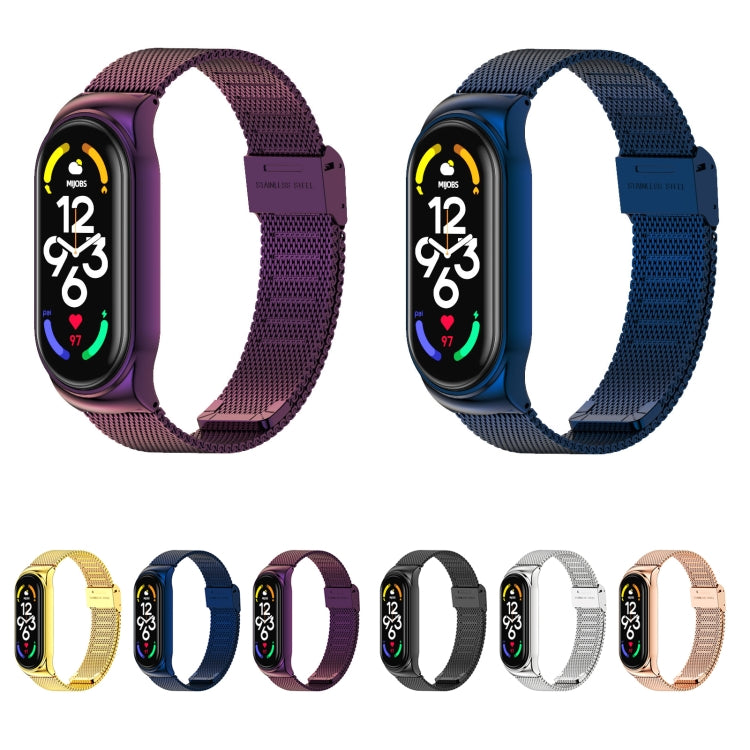 For Xiaomi Mi Band 7 / 7 NFC MIJOBS CS Milan Buckle Metal Watch Band(Blue) - Watch Bands by MIJOBS | Online Shopping UK | buy2fix