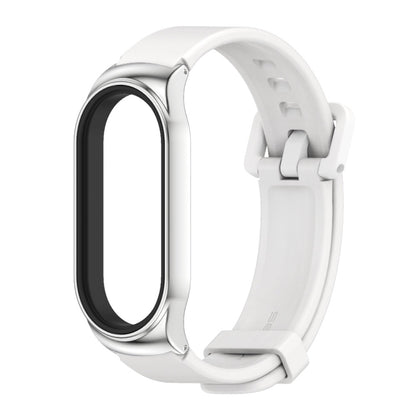For Xiaomi Mi Band 7 / 7 NFC MIJOBS CS Metal Case + Silicone Watch Band(White Silver) - Watch Bands by MIJOBS | Online Shopping UK | buy2fix
