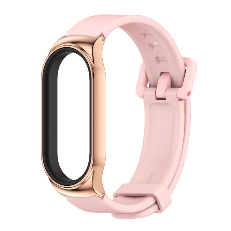 For Xiaomi Mi Band 7 / 7 NFC MIJOBS CS Metal Case + Silicone Watch Band(Pink Rose Gold) - Watch Bands by MIJOBS | Online Shopping UK | buy2fix