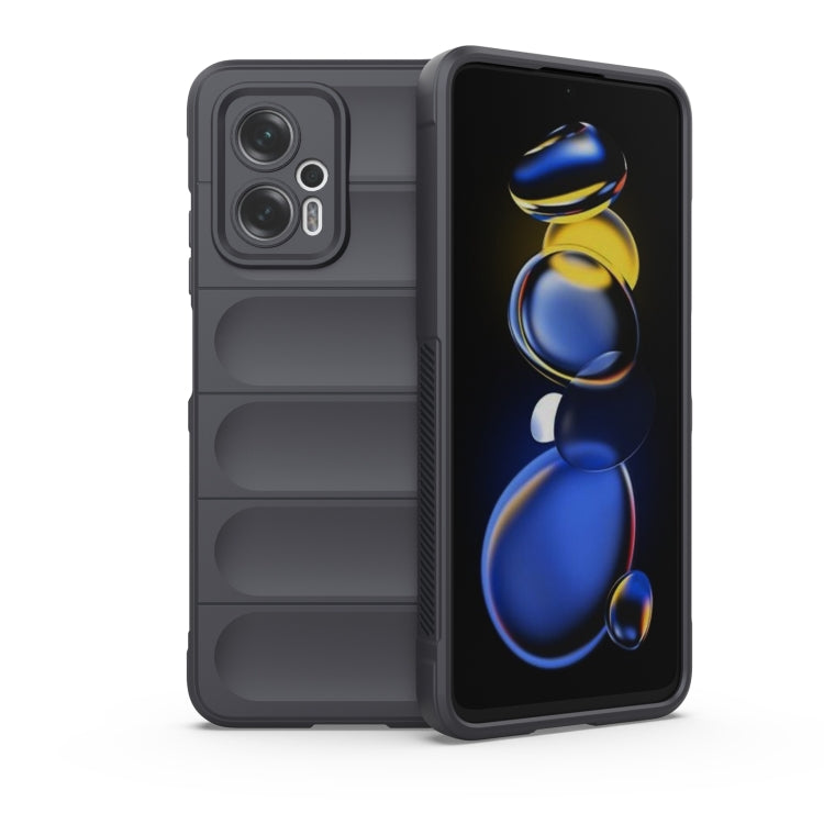 For Xiaomi Redmi Note 11T Pro Magic Shield TPU + Flannel Phone Case(Dark Grey) - Xiaomi Cases by buy2fix | Online Shopping UK | buy2fix