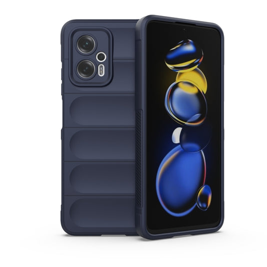 For Xiaomi Redmi Note 11T Pro Magic Shield TPU + Flannel Phone Case(Dark Blue) - Xiaomi Cases by buy2fix | Online Shopping UK | buy2fix