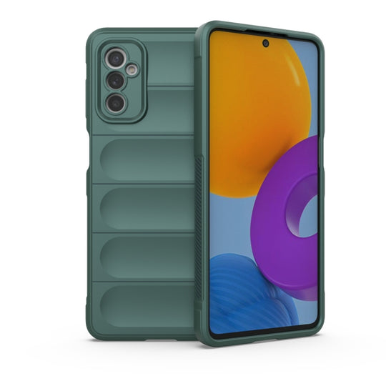 For Samsung Galaxy M52 5G Magic Shield TPU + Flannel Phone Case(Green)