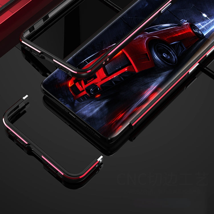 For Samsung Galaxy S21 Ultra Aurora Series Lens Protector + Metal Frame Protective Phone Case(Black Blue) - Galaxy S21 Ultra 5G Cases by buy2fix | Online Shopping UK | buy2fix