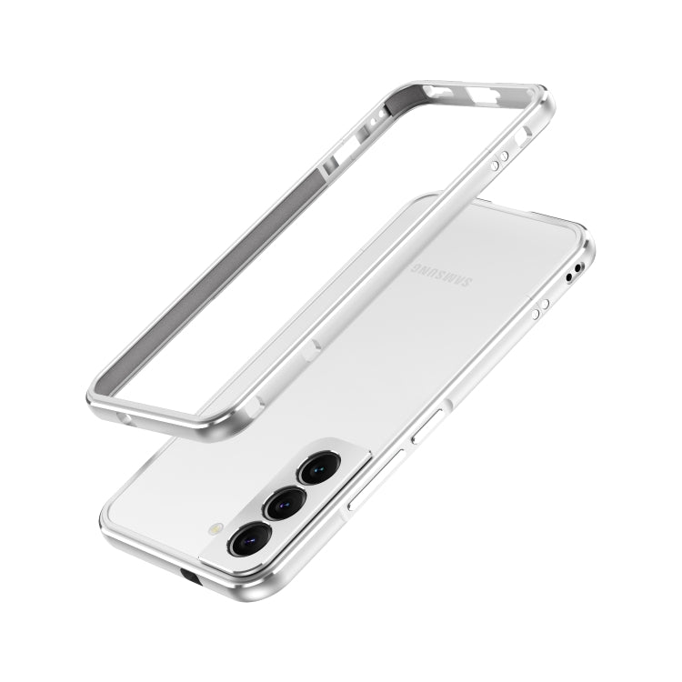 For Samsung Galaxy S22 5G Aurora Series Lens Protector + Metal Frame Protective Phone Case(Silver) - Galaxy S22 5G Cases by buy2fix | Online Shopping UK | buy2fix