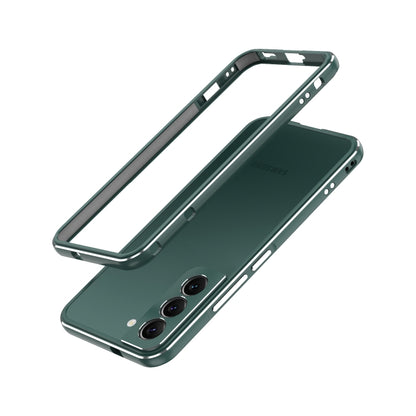 For Samsung Galaxy S22 5G Aurora Series Lens Protector + Metal Frame Protective Phone Case(Green Silver) - Galaxy S22 5G Cases by buy2fix | Online Shopping UK | buy2fix