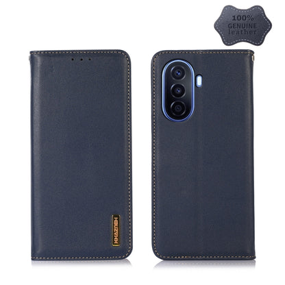 For Huawei Enjoy 50 CN / nova Y70 Plus / Y70 4G CN KHAZNEH Nappa Top Layer Cowhide Leather Phone Case(Blue) - Huawei Cases by buy2fix | Online Shopping UK | buy2fix