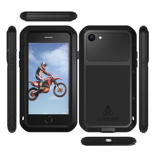 For iPhone SE 2022 / SE 2020 / 8 / 7 LOVE MEI Metal Shockproof Life Waterproof Dustproof Protective Phone Case with Glass(White) by LOVE MEI