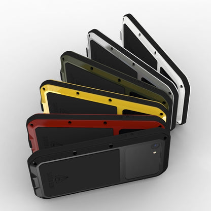 For iPhone SE 2022 / SE 2020 / 8 / 7 LOVE MEI Metal Shockproof Life Waterproof Dustproof Protective Phone Case with Glass (Army Green) by LOVE MEI