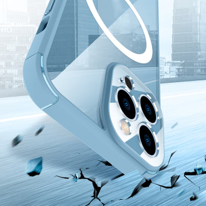 For iPhone 13 Pro Soft Shield MagSafe Magnetic Acrylic Transparent PC Phone Case (Dark Blue) by buy2fix