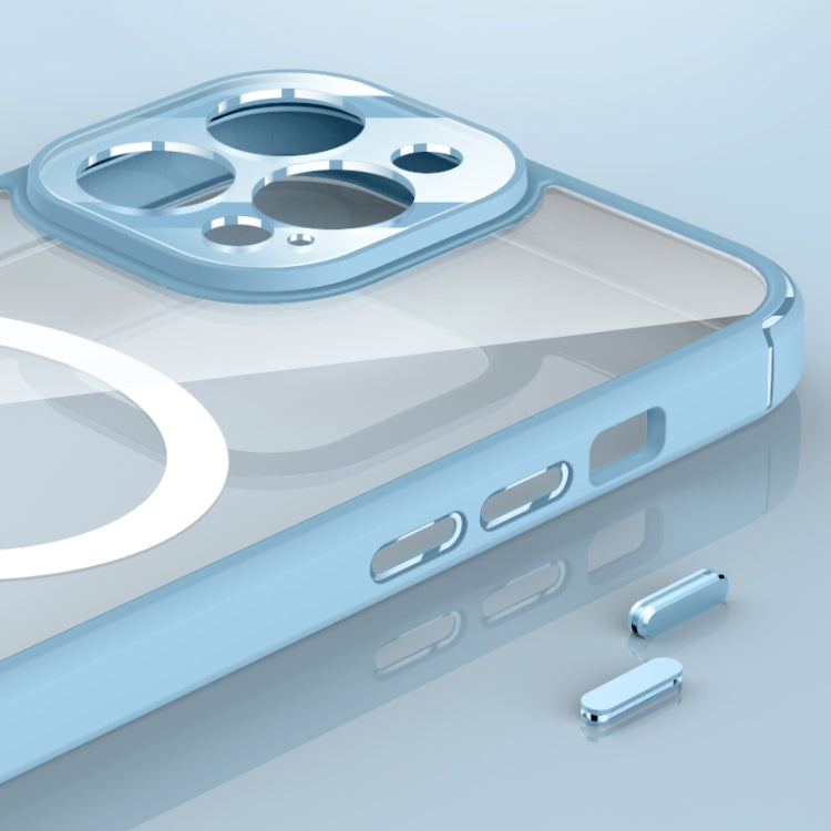 For iPhone 13 Soft Shield MagSafe Magnetic Acrylic Transparent PC Phone Case(Sierra Blue) by buy2fix