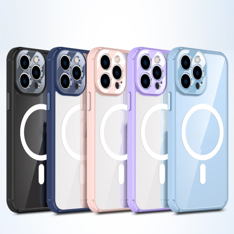 For iPhone 12 Pro Max Soft Shield MagSafe Magnetic Acrylic Transparent PC Phone Case(Light Purple) by buy2fix
