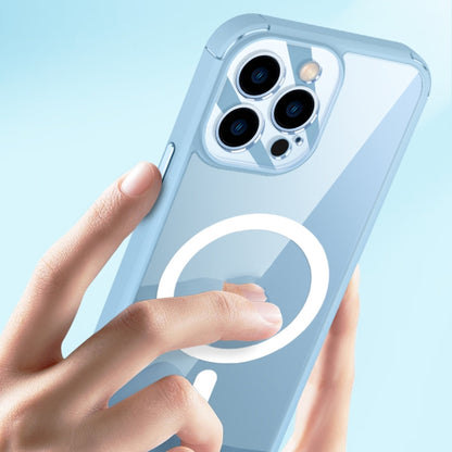 For iPhone 12 Soft Shield MagSafe Magnetic Acrylic Transparent PC Phone Case(Dark Blue) by buy2fix