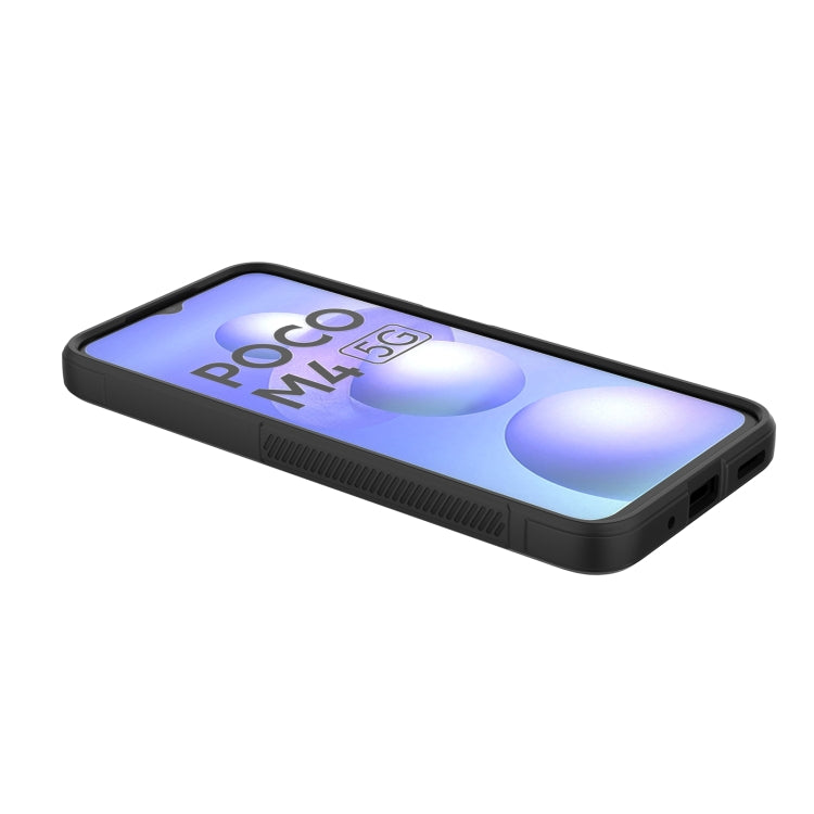 For Xiaomi Poco M4 5G Magic Shield TPU + Flannel Phone Case(Black) by buy2fix