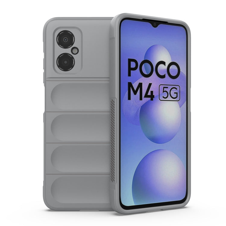 For Xiaomi Poco M4 5G Magic Shield TPU + Flannel Phone Case(Grey) - Xiaomi Cases by buy2fix | Online Shopping UK | buy2fix