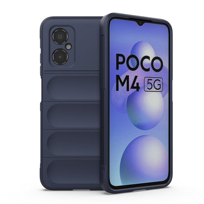 For Xiaomi Poco M4 5G Magic Shield TPU + Flannel Phone Case(Dark Grey) - Xiaomi Cases by buy2fix | Online Shopping UK | buy2fix