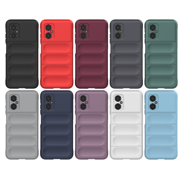 For Xiaomi Poco M4 5G Magic Shield TPU + Flannel Phone Case(Wine Red) by buy2fix