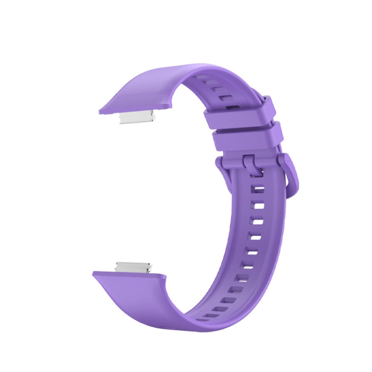 For Huawei Watch Fit 2 Solid Color Silicone Watch Band(Purple) - Watch Bands by buy2fix | Online Shopping UK | buy2fix