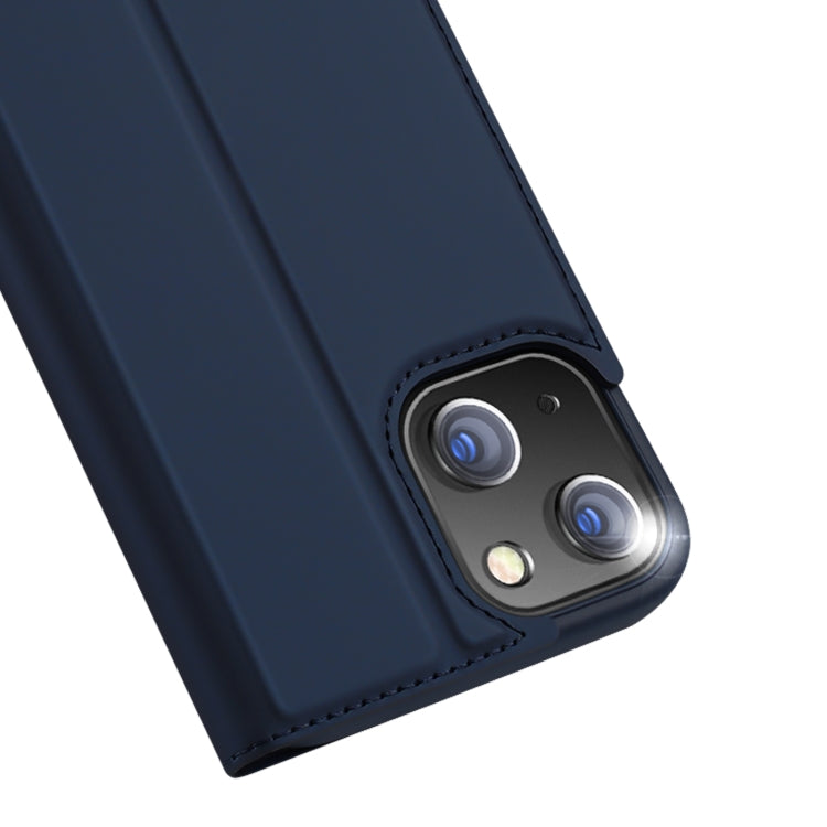 For iPhone 14/13 DUX DUCIS Skin Pro Series Shockproof Horizontal Flip Leather Phone Case (Dark Blue) - iPhone 14 Cases by DUX DUCIS | Online Shopping UK | buy2fix