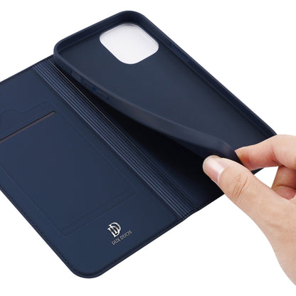 For iPhone 14/13 DUX DUCIS Skin Pro Series Shockproof Horizontal Flip Leather Phone Case (Dark Blue) - iPhone 14 Cases by DUX DUCIS | Online Shopping UK | buy2fix